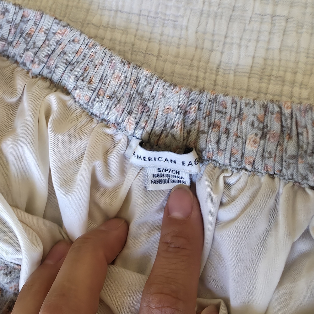 American Eagle Boho Patchwork High Low Skirt Ruff… - image 5